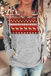 Christmas Reindeer Print Stitching Hoodie