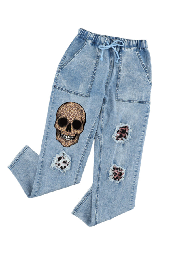 Camo Patches Cotton Pocketed Denim Jeans