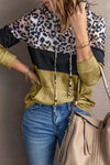 Leopard Tie Dye Colorblock Hoodie
