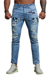 Distressed Slim-fit High Waist Men's Ankle Jeans