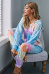 Multicolor Utopia Cotton Blend Tie Dye Hoodie Joggers Loungewear