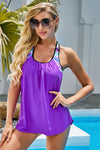 Splicing Scoop Neck Tankini Swimsuit