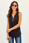 Just Say The Word 3 Button Tank Top