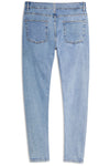Men's Skull Print Patchwork Distressed Skinny High Waist Jeans