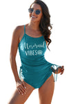 Halter Drawstring Ruched Cami and High Waist Panty Tankini