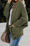 Chunky Knit Solid Cardigan with Pocket