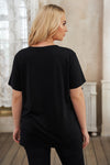 Leopard Lightning Print Crewneck Plus Size T-shirt