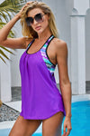 Splicing Scoop Neck Tankini Swimsuit