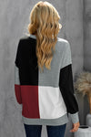 Color Block Round Neck Long Sleeves Pullover Sweatshirt