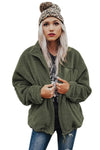 Zip Up Sherpa Coat with Pocket