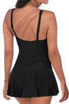 Lace up Ruched Bodyshaper Tummy Control Swimdress