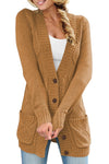 Front Pocket and Buttons Closure Cardigan