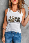 Solid White Round Neck Ribbed Tank Top