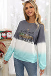 Color Block Tie Dye Pullover Sweatshirt
