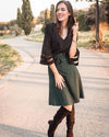 Flare Sleeve V Neck Loose Blouse