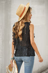 Wine Red Lace V Neck Tank Top