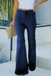High Waist Pockets Bell Jeans