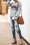 Merry Christmas Letters Print Pullover Sweatshirt