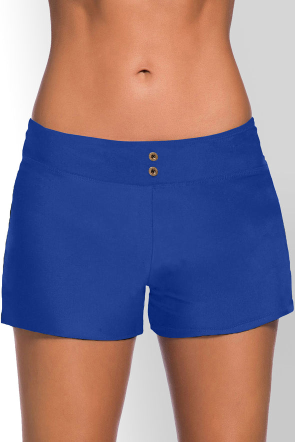 Eyelets Waistband Swim Boyshorts