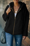 Zip Up Sherpa Hooded Coat with Pocket