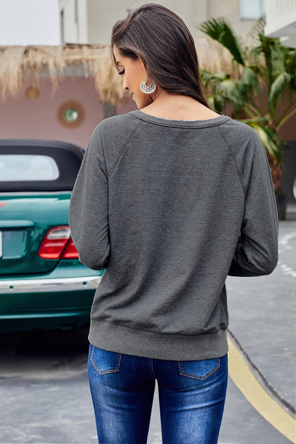 French Terry Cotton Blend Pullover Sweatshirt