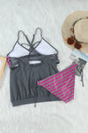 Tankini with Stripes Patchwork