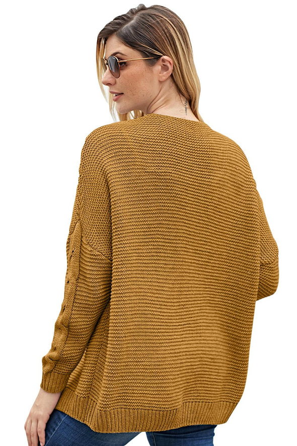 Chunky Wide Long Sleeve Knit Cardigan