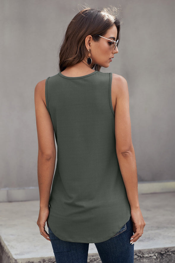 Just Say The Word 3 Button Tank Top