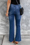 High Waist Distressed Bell Jeans
