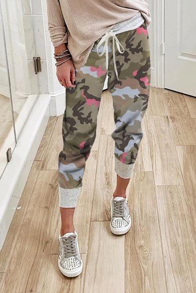 Camo Print Knit Sport Pants