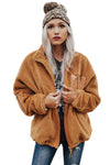 Zip Up Sherpa Coat with Pocket