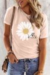 Leopard Sunflower Cactus Print Short Sleeve T Shirt