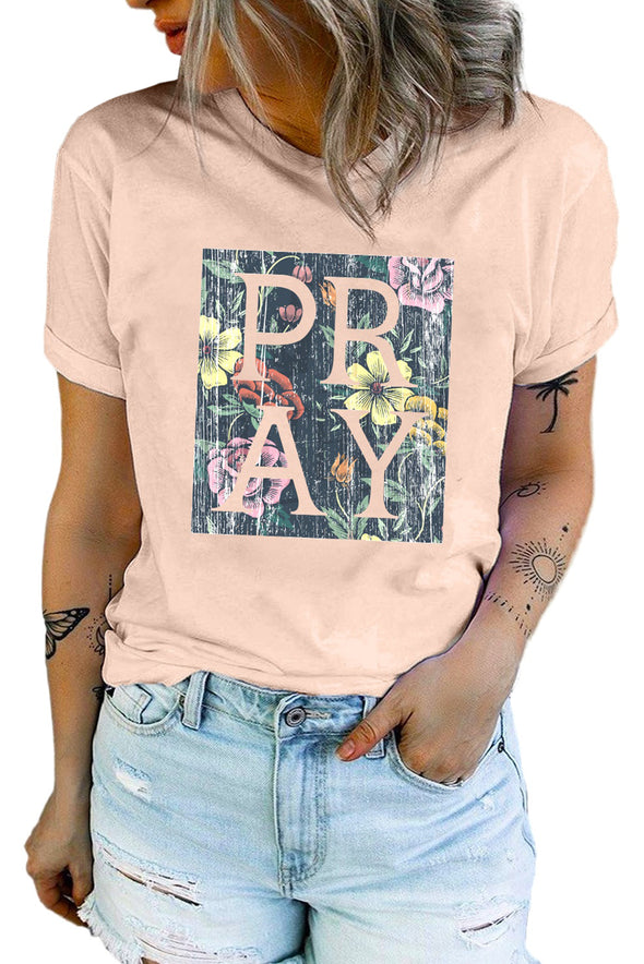 Letter Heart-shaped Rugby Graphic Print Short Sleeve T-shirt