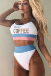 Color Block Camisole High Waisted Swimsuit