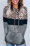 Leopard Tie Dye Colorblock Hoodie