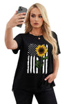 Leopard Lightning Print Crewneck Plus Size T-shirt