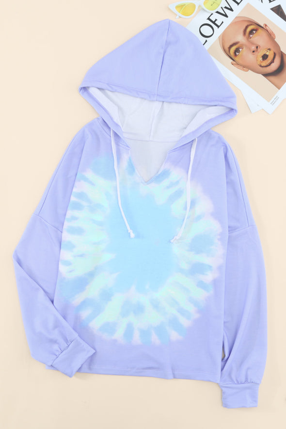 Colorblock The Sun Cotton Blend Tie Dye Hoodie