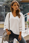 Flare Sleeve V Neck Loose Blouse