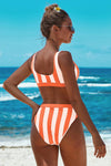 Athletic Striped Tank High Waist Bikini