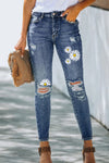 High Rise Distressed Skinny Jean