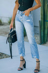 Medium Wash High Rise Straight Leg Jeans