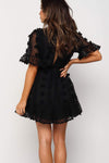 Crew Neck Swiss Dot Mini Dress