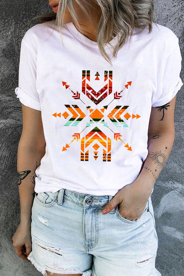 Letter Heart-shaped Rugby Graphic Print Short Sleeve T-shirt