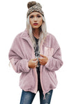 Zip Up Sherpa Coat with Pocket