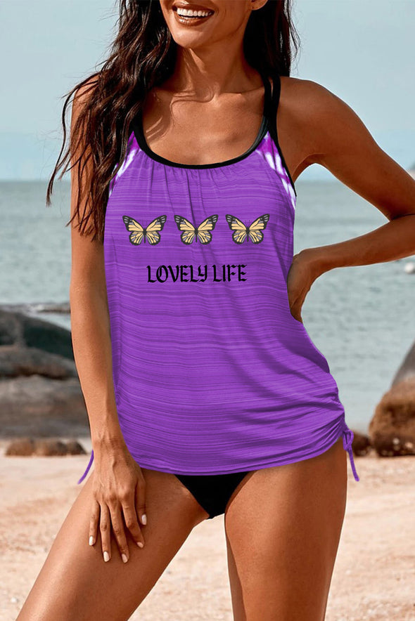 Printed Lined Tankini Swimsuit
