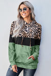 Leopard Tie Dye Colorblock Hoodie