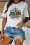 Letter Heart-shaped Rugby Graphic Print Short Sleeve T-shirt