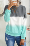 Color Block Tie Dye Pullover Sweatshirt
