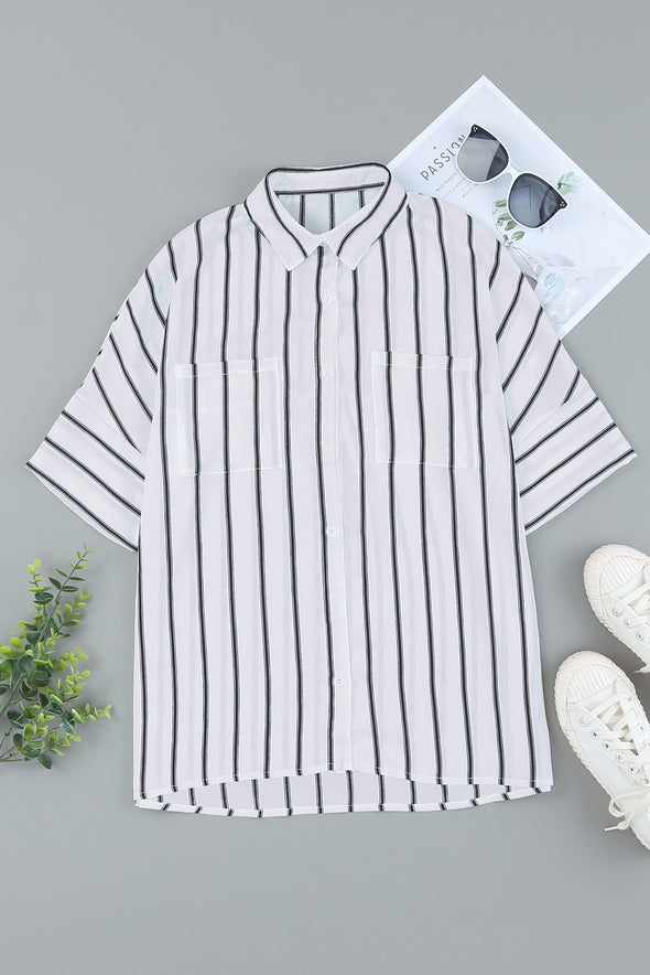 Pocketed Striped Shirt