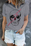 Letter Heart-shaped Rugby Graphic Print Short Sleeve T-shirt